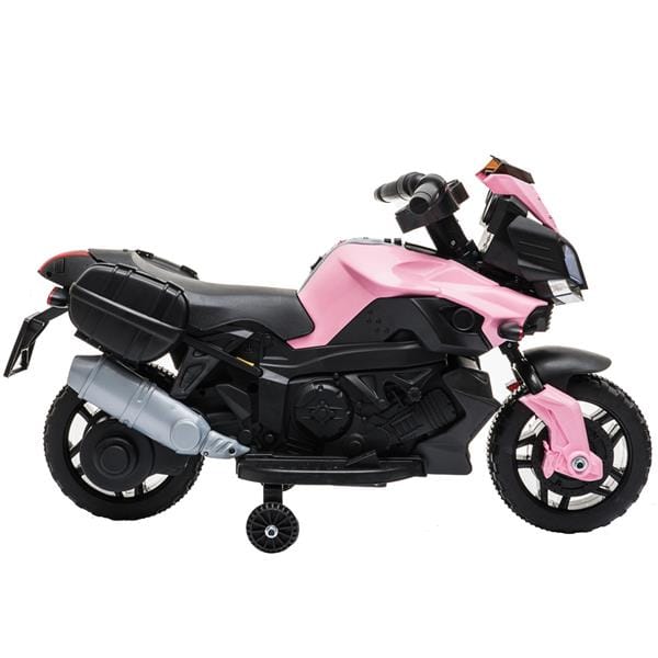 6V Ride on Battery Powered Electric Motorcycle for Kids Pink-0