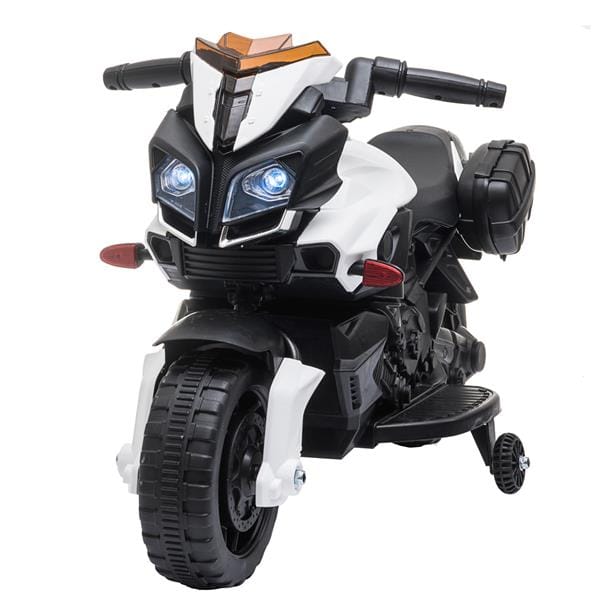 6V Ride on Battery Powered Electric Motorcycle for Kids White-3