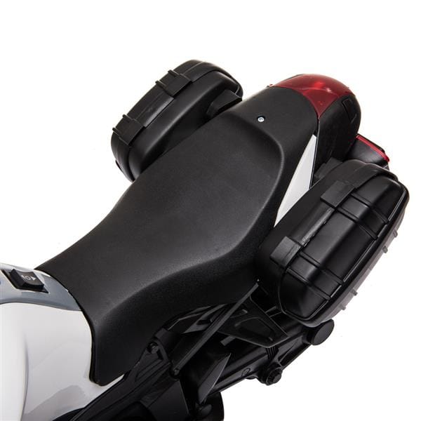 6V Ride on Battery Powered Electric Motorcycle for Kids White-6