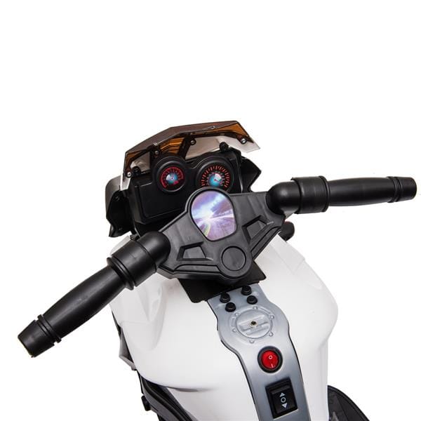 6V Ride on Battery Powered Electric Motorcycle for Kids White-2