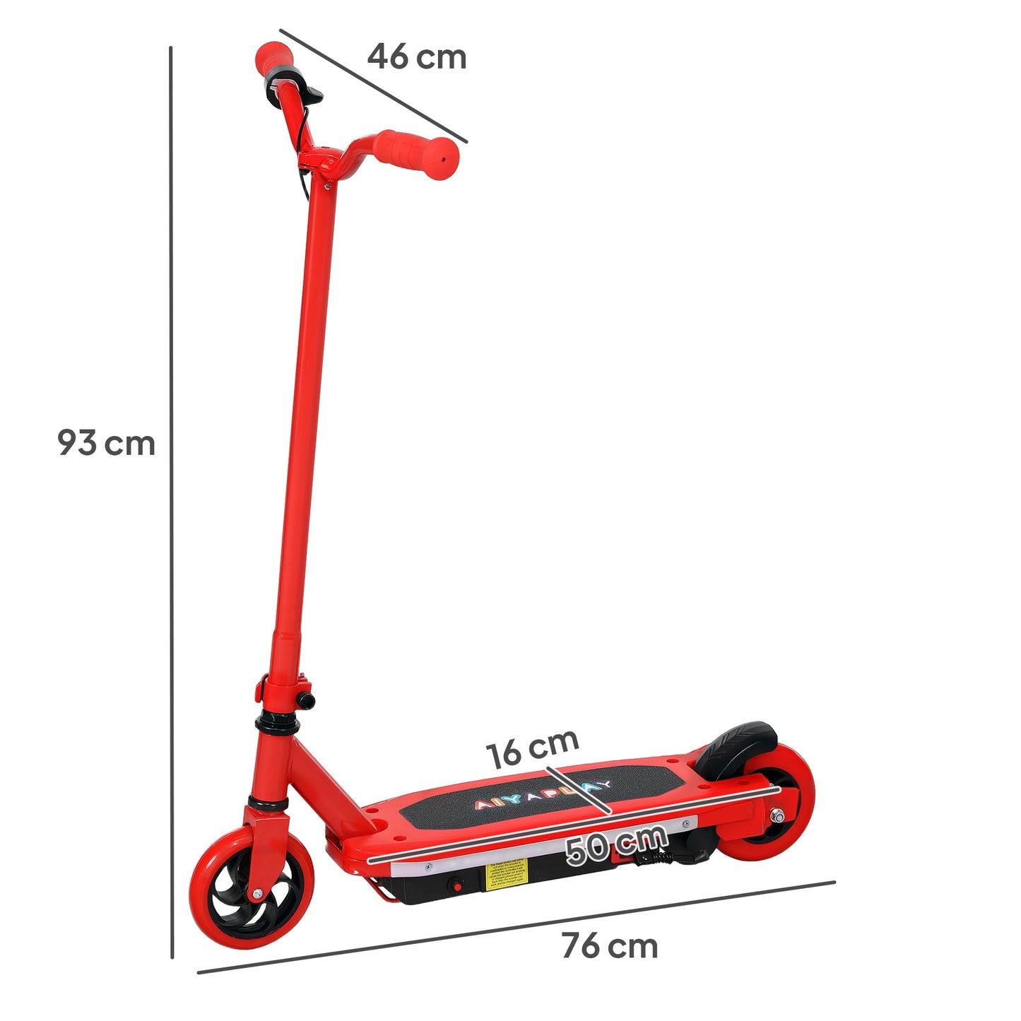 Electric Scooter for Ages 6-14, with Colourful Light and Electric Brake, Electric Scooter E Scooter, Up to 10 KM/H & 8 KM, Red-2