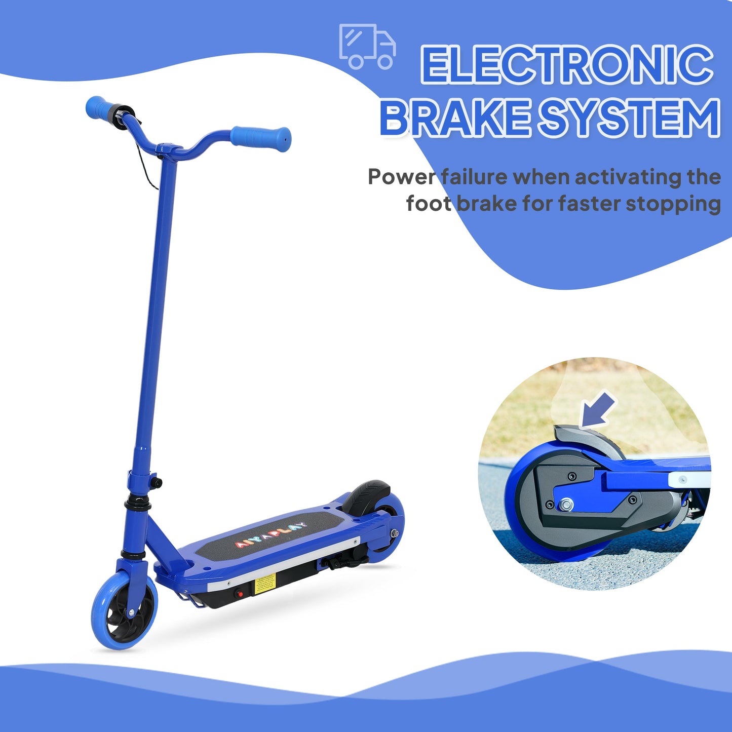 Electric Scooter for Ages 6-14, with Colourful Light and Electric Brake, Electric Scooter E Scooter, Up to 10 KM/H & 8 KM, Blue-4