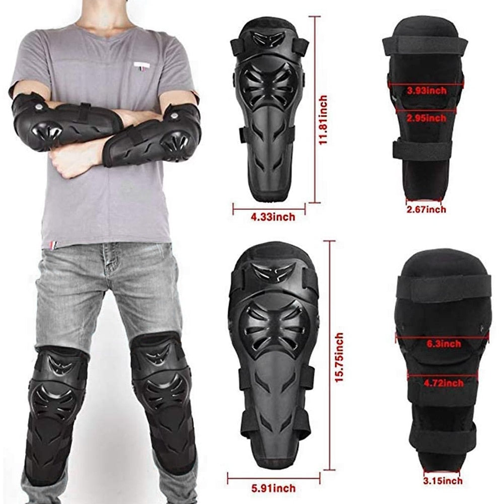 Patella Protectors Sports Safety Kneepads 4pcs/Set Motorcycle Knee Elbow Pads Guards Outdoor Cycling Racing Safety Gear