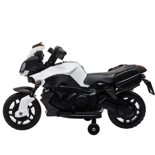 6V Ride on Battery Powered Electric Motorcycle for Kids White-0