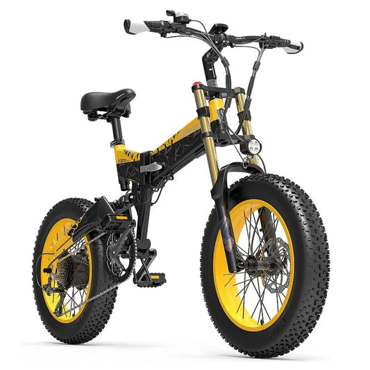 LANKELEISI X3000 - Full Suspension 1000W Folding Ebike - Fat Tire