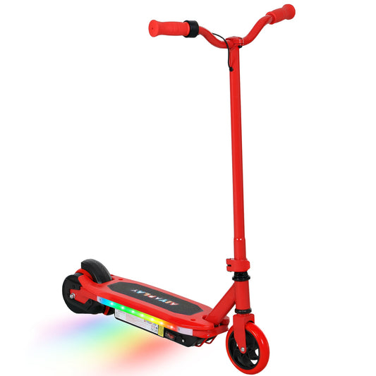 Electric Scooter for Ages 6-14, with Colourful Light and Electric Brake, Electric Scooter E Scooter, Up to 10 KM/H & 8 KM, Red-0